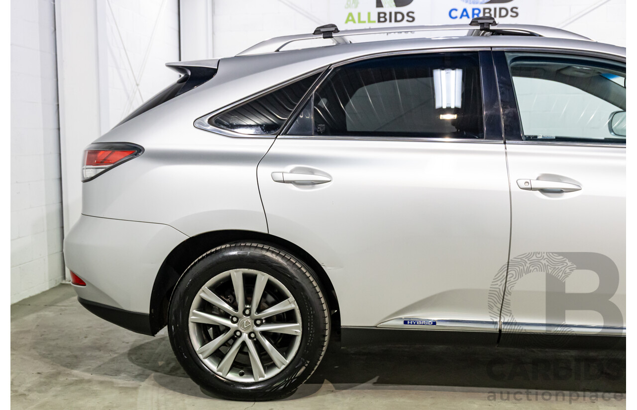1/2014 Lexus RX450h Sports Luxury GYL15R MY12 4d Wagon Premium Silver Metallic 3.5L - 123kW Hybrid