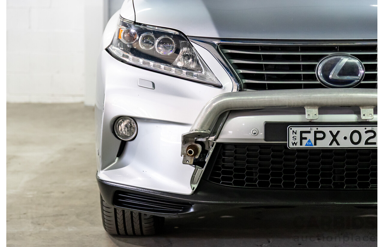 1/2014 Lexus RX450h Sports Luxury GYL15R MY12 4d Wagon Premium Silver Metallic 3.5L - 123kW Hybrid