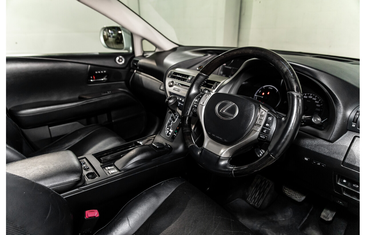 1/2014 Lexus RX450h Sports Luxury GYL15R MY12 4d Wagon Premium Silver Metallic 3.5L - 123kW Hybrid