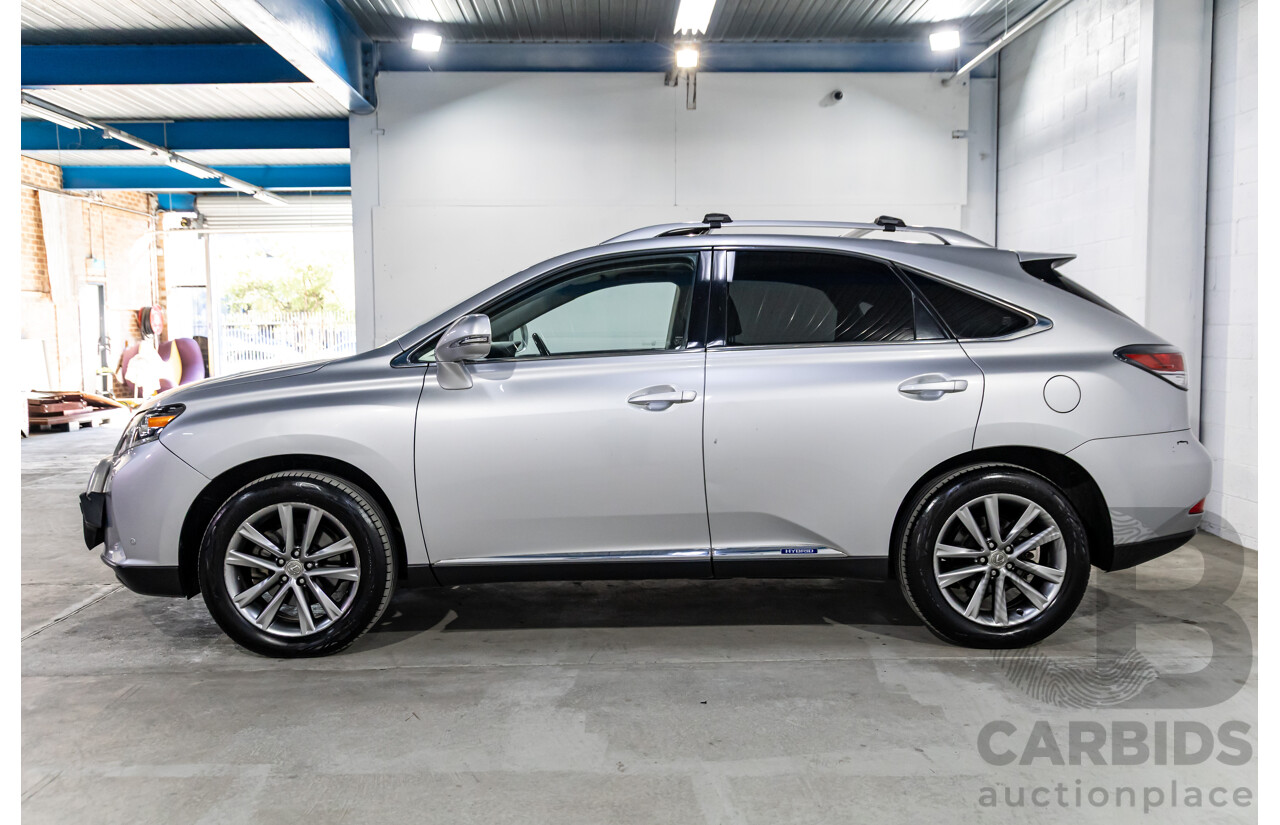 1/2014 Lexus RX450h Sports Luxury GYL15R MY12 4d Wagon Premium Silver Metallic 3.5L - 123kW Hybrid
