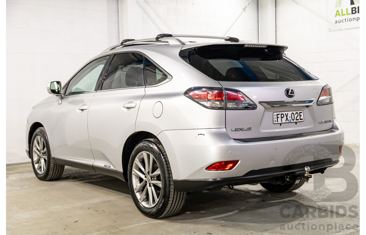 1/2014 Lexus RX450h Sports Luxury GYL15R MY12 4d Wagon Premium Silver Metallic 3.5L - 123kW Hybrid