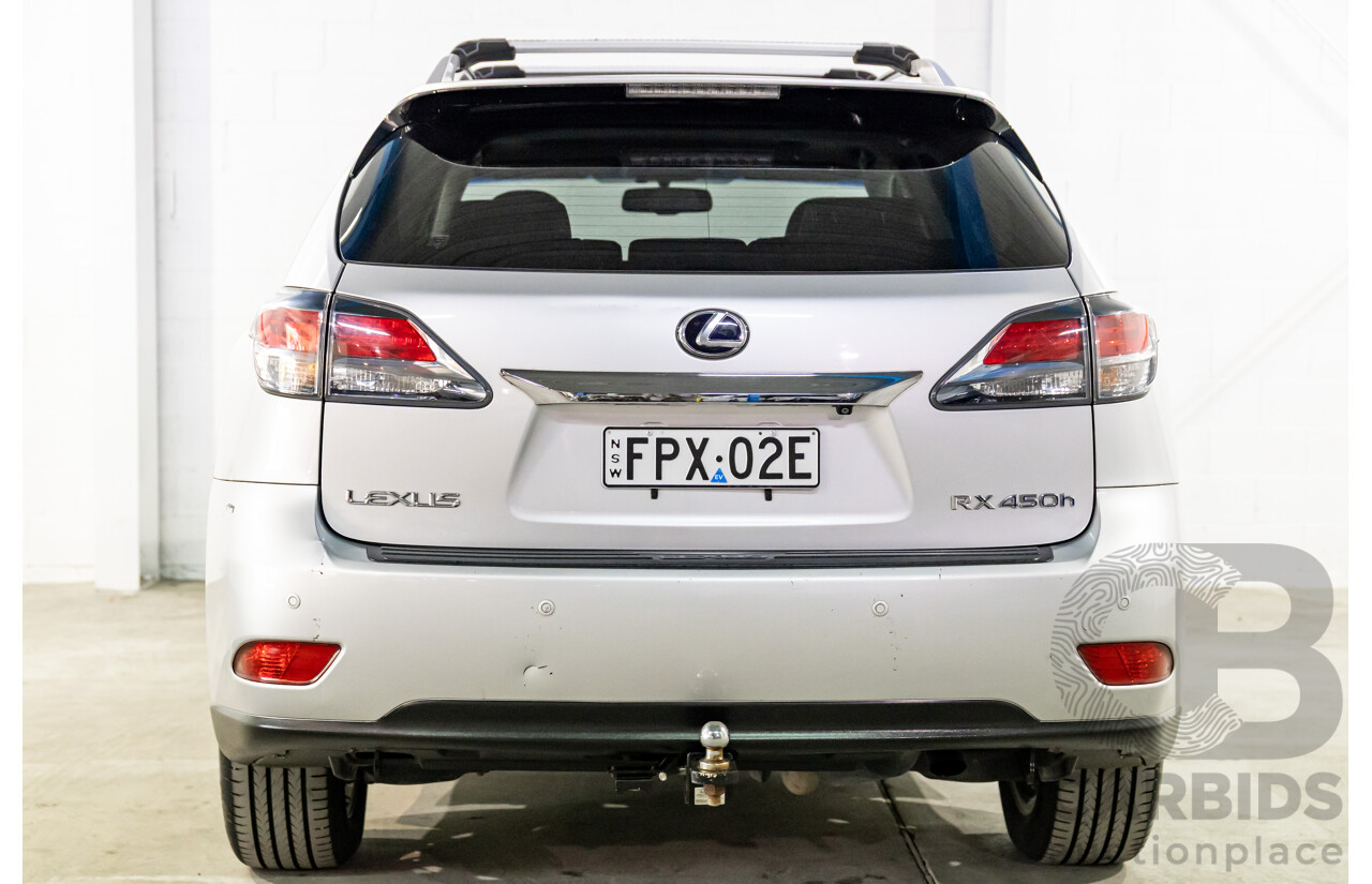 1/2014 Lexus RX450h Sports Luxury GYL15R MY12 4d Wagon Premium Silver Metallic 3.5L - 123kW Hybrid