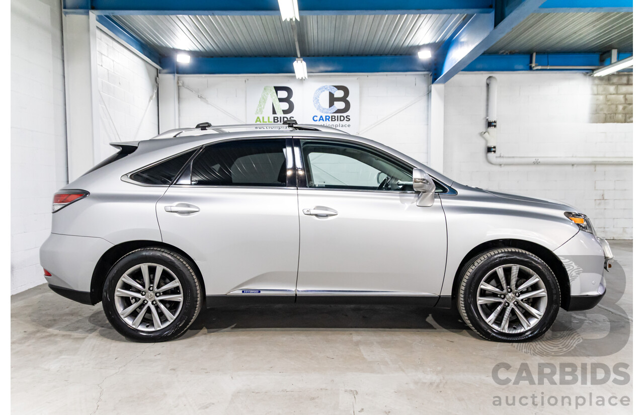 1/2014 Lexus RX450h Sports Luxury GYL15R MY12 4d Wagon Premium Silver Metallic 3.5L - 123kW Hybrid