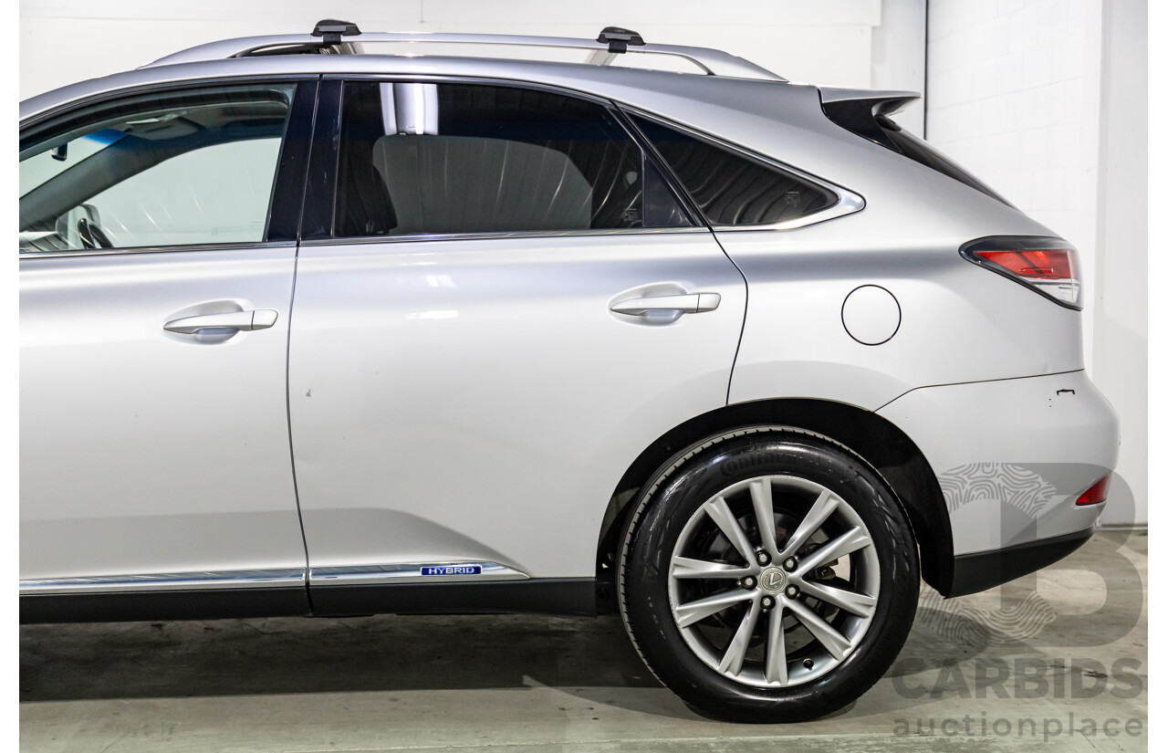 1/2014 Lexus RX450h Sports Luxury GYL15R MY12 4d Wagon Premium Silver Metallic 3.5L - 123kW Hybrid
