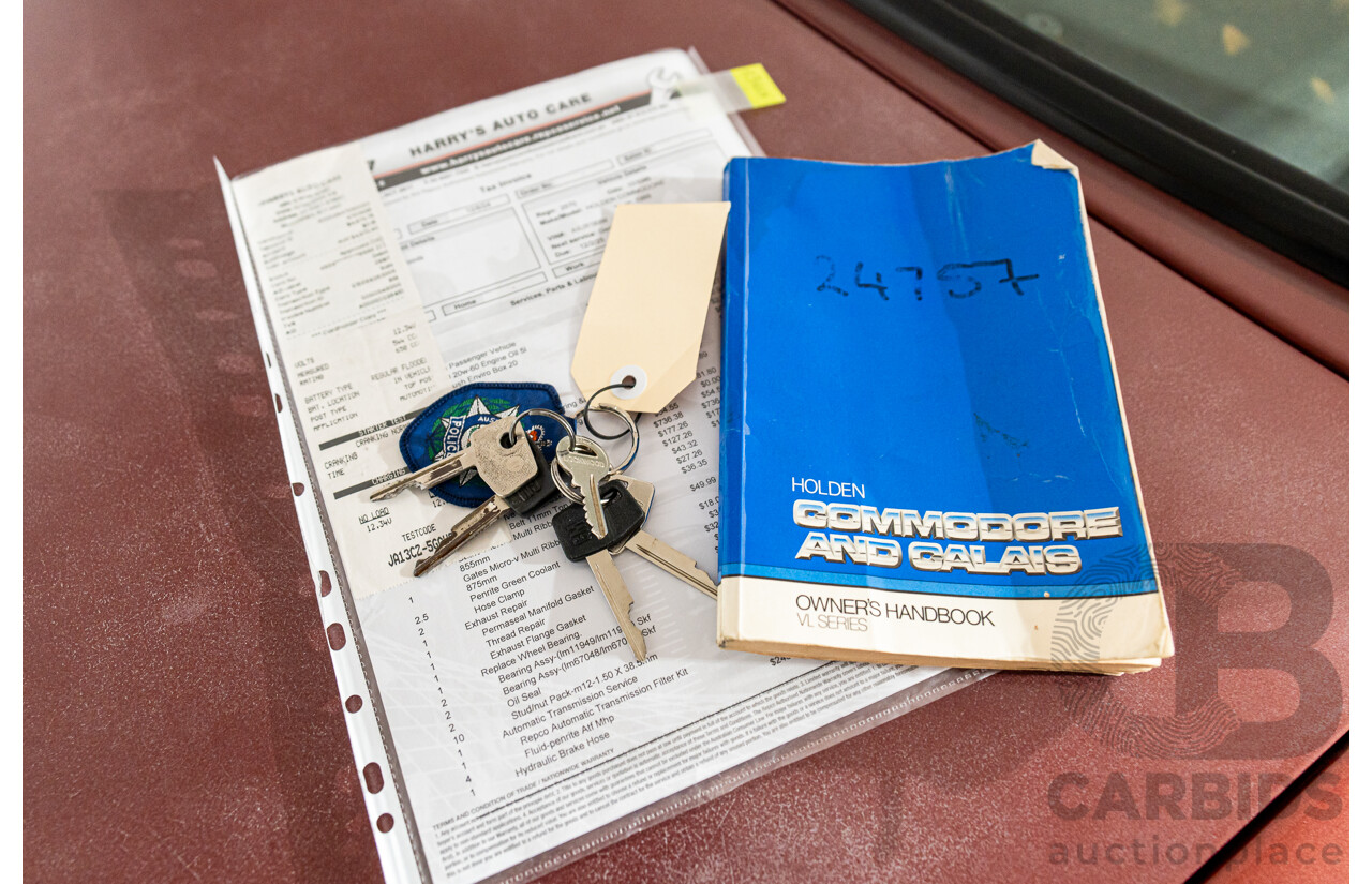 5/1988 Holden Commodore Executive VL BT-1 4d Sedan Venetian Red 3.0L - Ex-NSW Police