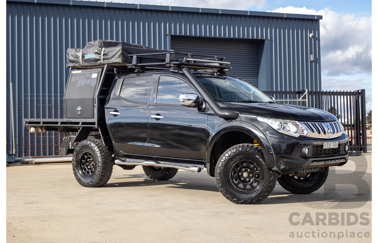 4/2016 Mitsubishi Triton GLS (4x4) MQ MY16 4d Dual Cab Utility Black Turbo Diesel 2.4L