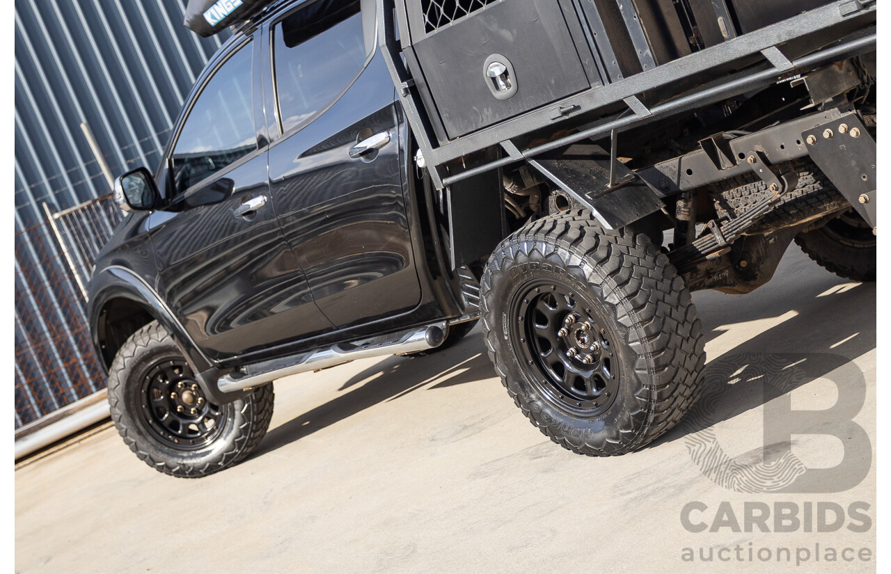 4/2016 Mitsubishi Triton GLS (4x4) MQ MY16 4d Dual Cab Utility Black Turbo Diesel 2.4L