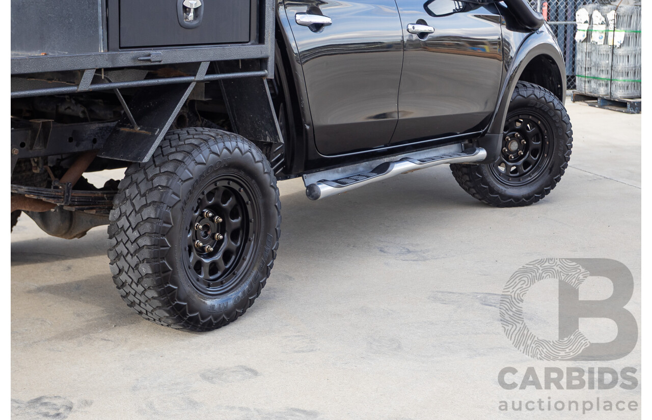 4/2016 Mitsubishi Triton GLS (4x4) MQ MY16 4d Dual Cab Utility Black Turbo Diesel 2.4L