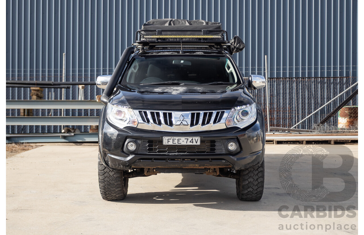 4/2016 Mitsubishi Triton GLS (4x4) MQ MY16 4d Dual Cab Utility Black Turbo Diesel 2.4L