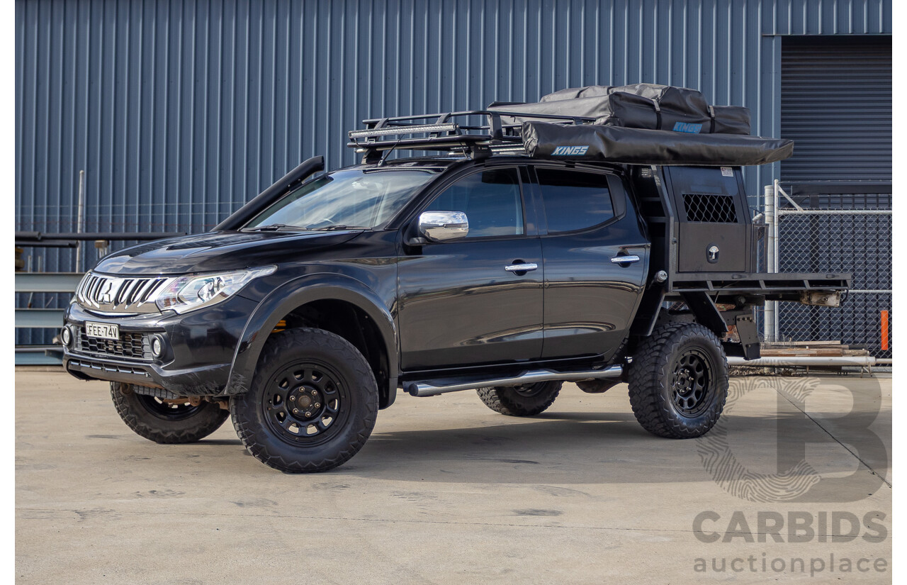 4/2016 Mitsubishi Triton GLS (4x4) MQ MY16 4d Dual Cab Utility Black Turbo Diesel 2.4L