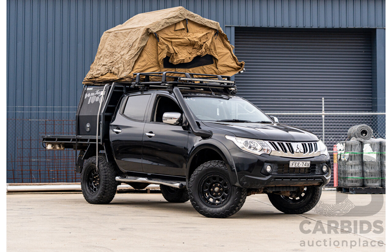 4/2016 Mitsubishi Triton GLS (4x4) MQ MY16 4d Dual Cab Utility Black Turbo Diesel 2.4L