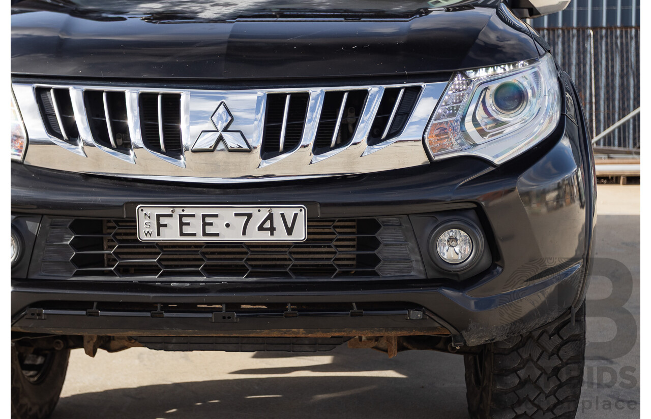 4/2016 Mitsubishi Triton GLS (4x4) MQ MY16 4d Dual Cab Utility Black Turbo Diesel 2.4L
