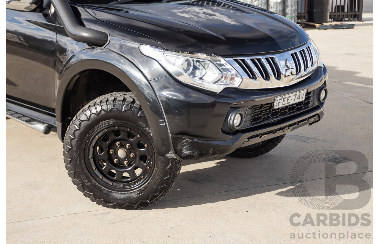 4/2016 Mitsubishi Triton GLS (4x4) MQ MY16 4d Dual Cab Utility Black Turbo Diesel 2.4L
