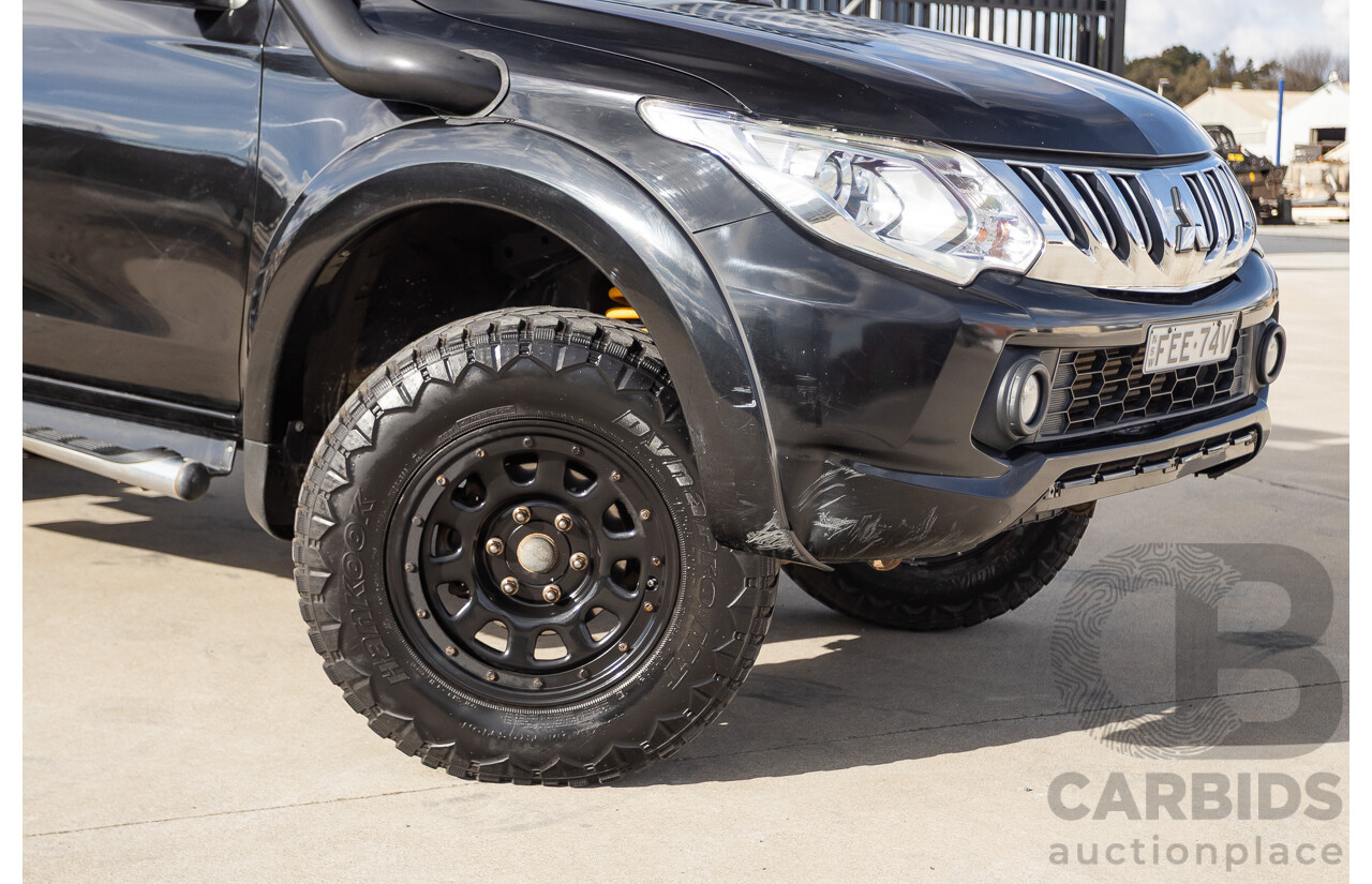 4/2016 Mitsubishi Triton GLS (4x4) MQ MY16 4d Dual Cab Utility Black Turbo Diesel 2.4L