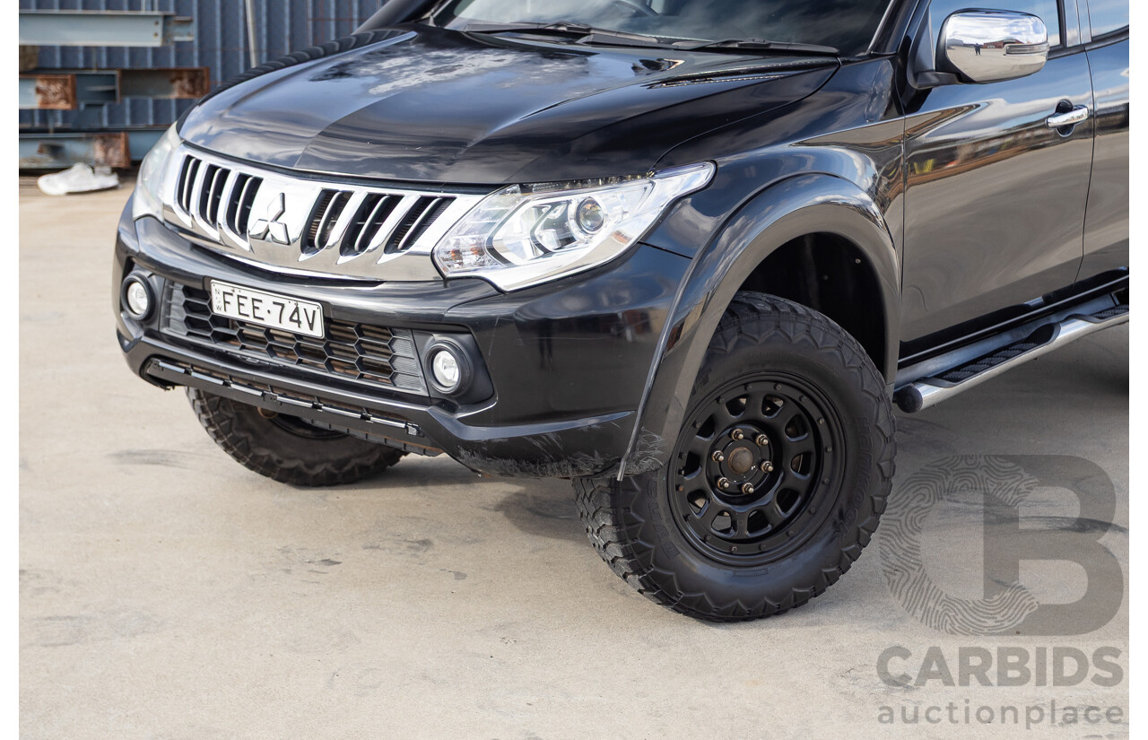 4/2016 Mitsubishi Triton GLS (4x4) MQ MY16 4d Dual Cab Utility Black Turbo Diesel 2.4L