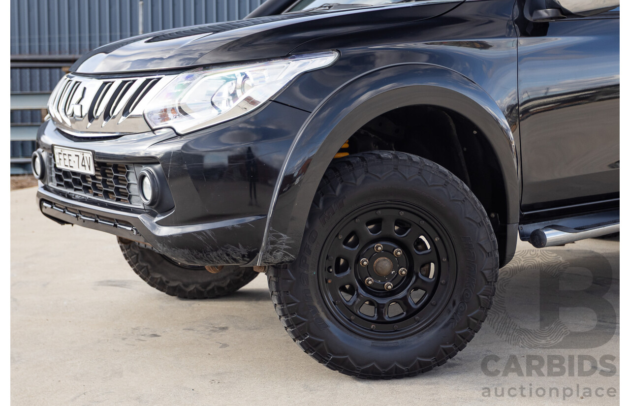 4/2016 Mitsubishi Triton GLS (4x4) MQ MY16 4d Dual Cab Utility Black Turbo Diesel 2.4L
