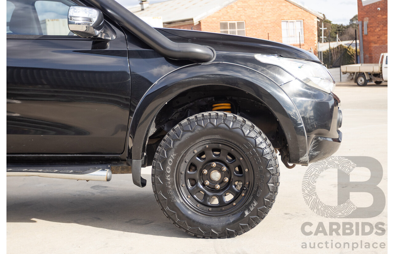 4/2016 Mitsubishi Triton GLS (4x4) MQ MY16 4d Dual Cab Utility Black Turbo Diesel 2.4L
