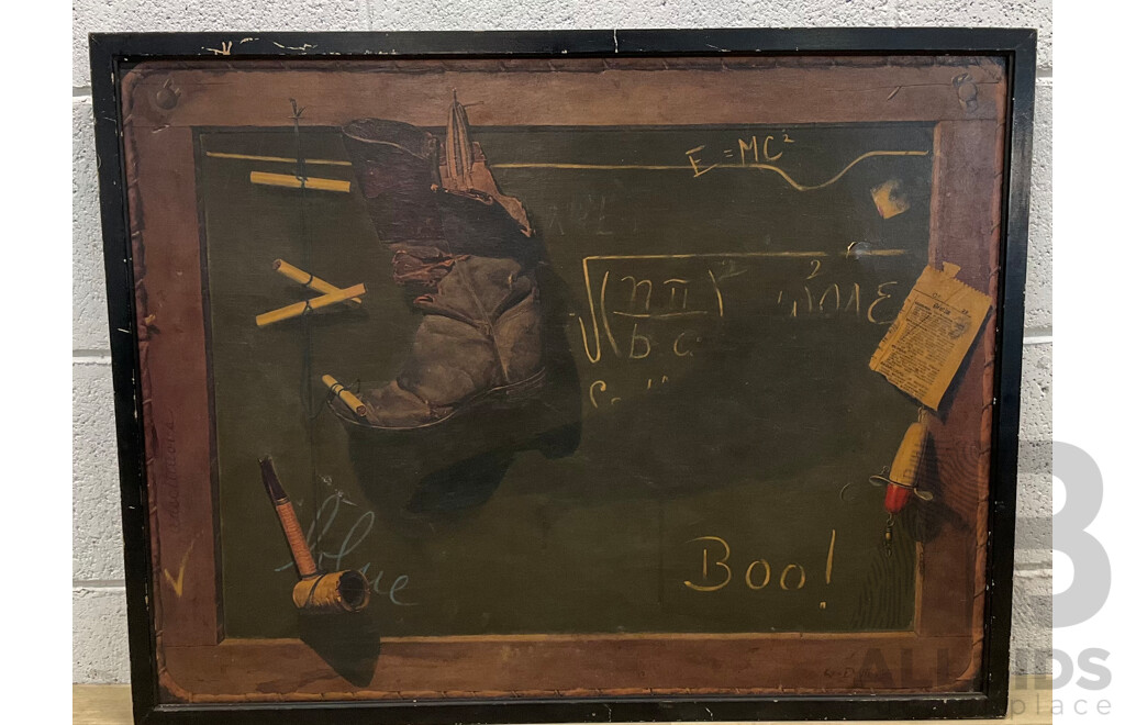 KEN DAVIES, the Blackboard 1950 Reproduction Print  ( 70x54x2cm)