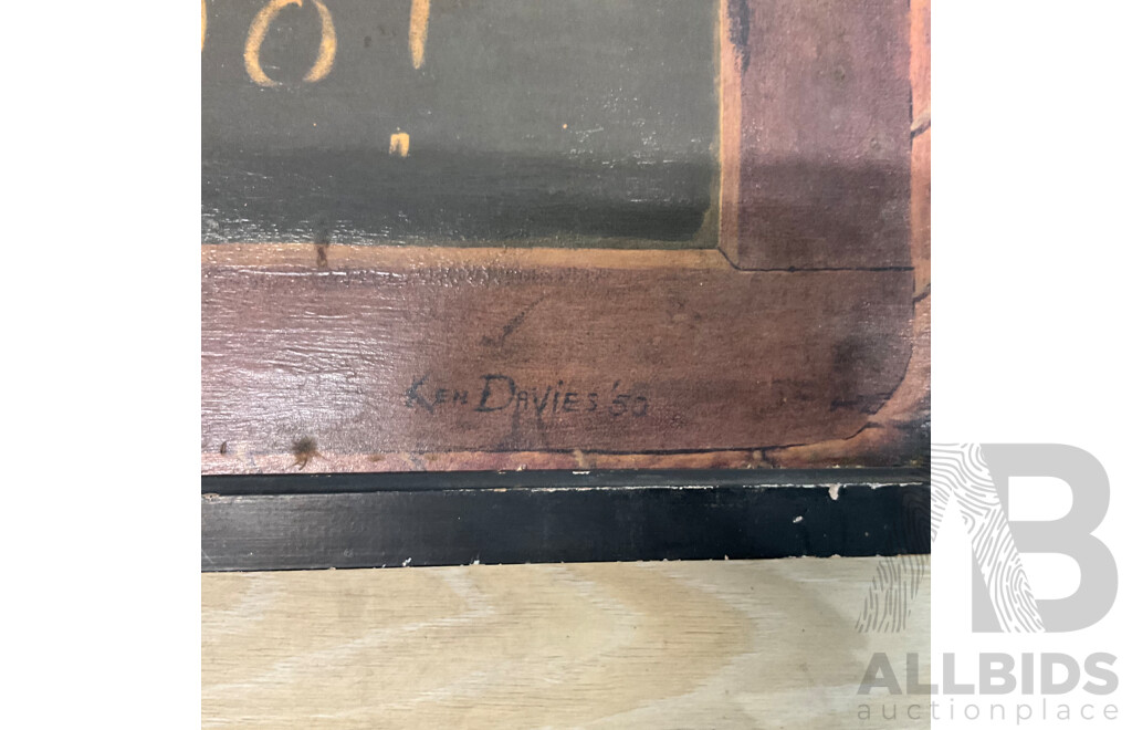 KEN DAVIES, the Blackboard 1950 Reproduction Print  ( 70x54x2cm)