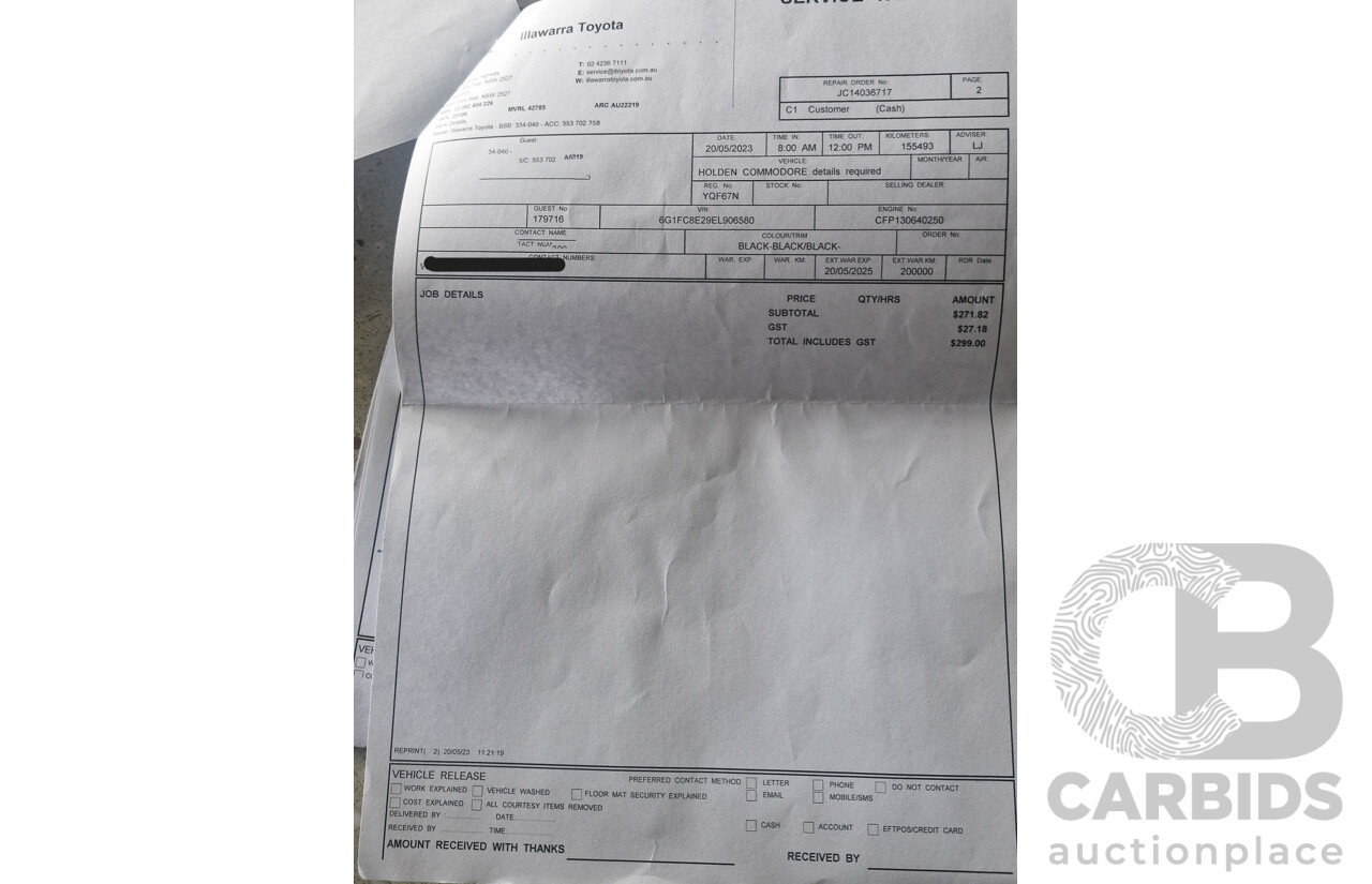 5/2013 Holden VF Commodore SS Sportwagon 4d Wagon Phantom Black V8 6.0L