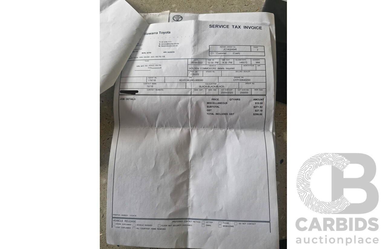 5/2013 Holden VF Commodore SS Sportwagon 4d Wagon Phantom Black V8 6.0L