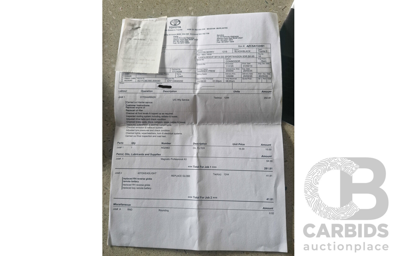 5/2013 Holden VF Commodore SS Sportwagon 4d Wagon Phantom Black V8 6.0L