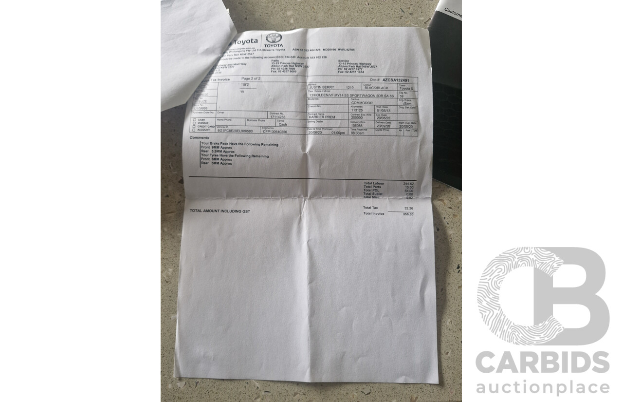 5/2013 Holden VF Commodore SS Sportwagon 4d Wagon Phantom Black V8 6.0L