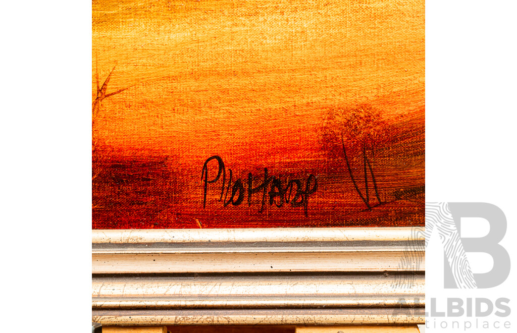 Pro Hart, (20th Century, Australian, 1928-2006), Dinner Time, Oil on Board, 52 x 37 cm (frame)