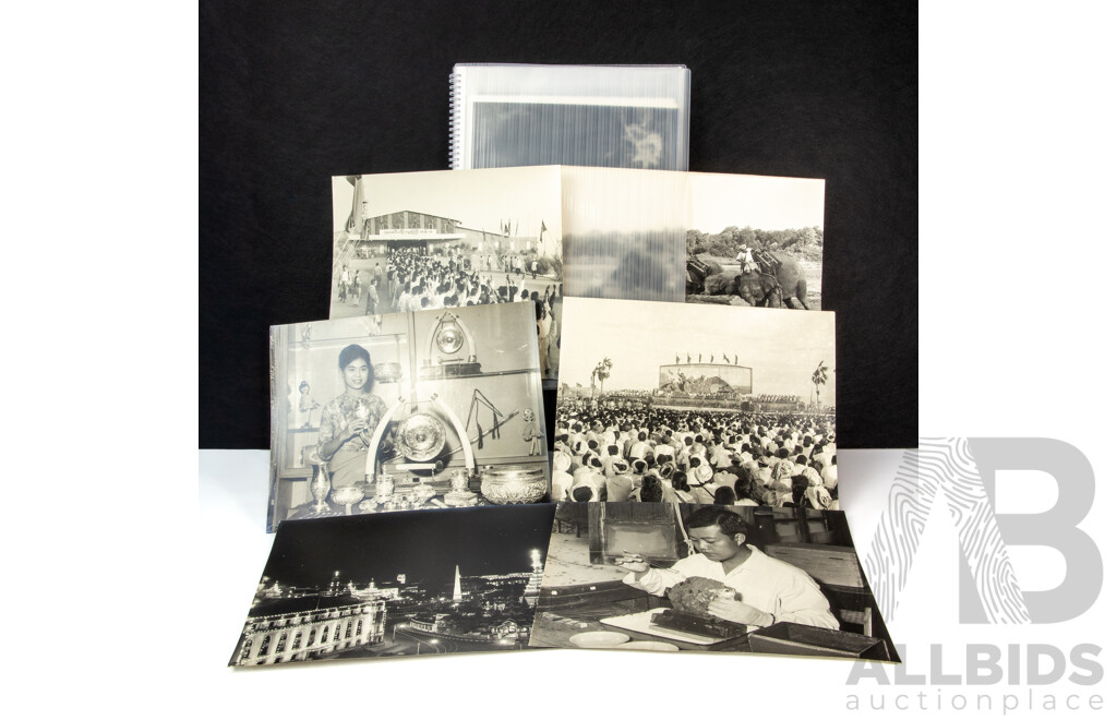 Very Interesting Historical Collection Black & White Photographs Featuring Varied Vistas & Scenes From Burma/Myanmar, 43 x 32 cm (album)