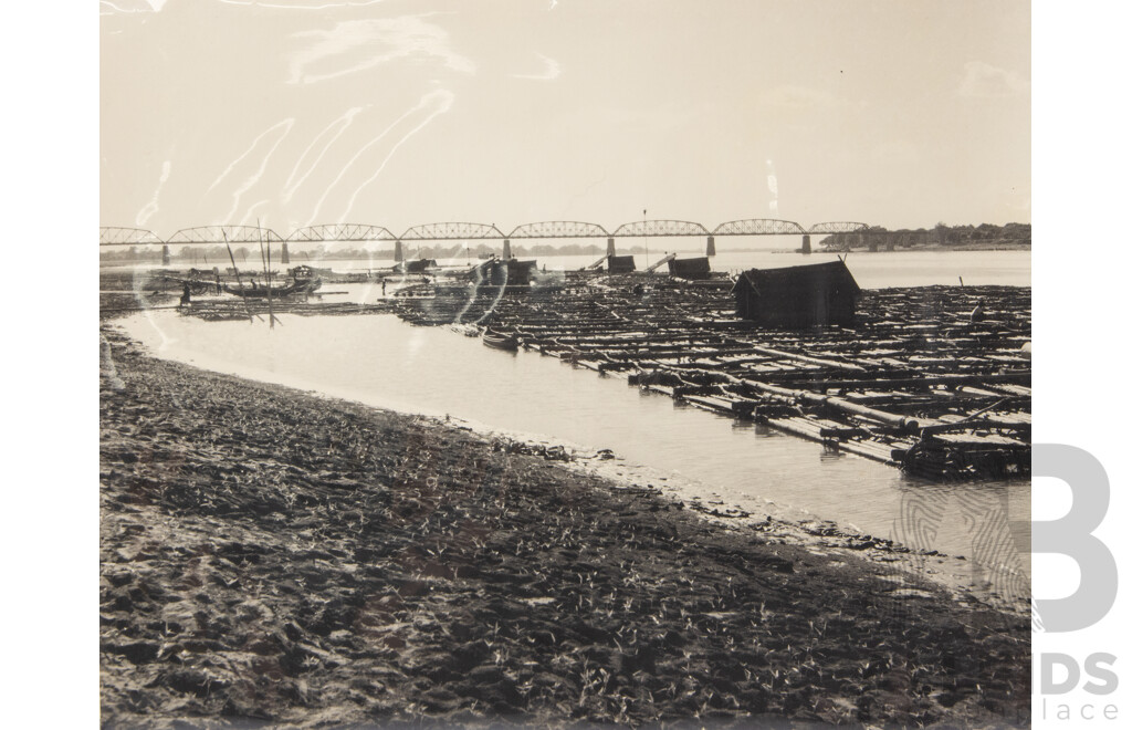 Very Interesting Historical Collection Black & White Photographs Featuring Varied Vistas & Scenes From Burma/Myanmar, 43 x 32 cm (album)