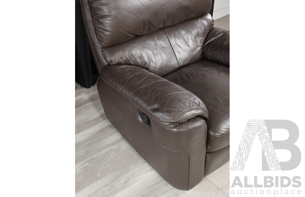 Brown Leather Reclining Armchair
