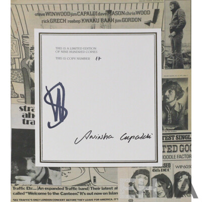 Limited Edition 17 of 900, 'Mr Fantasy: the Lyrics of Jim Capaldi'  Signed by Robert Plant, Steve Winwood & Aninha Capaldi, with 7 Inch Single, Genesis Publications, 2012, Hard Cover in Solander Case