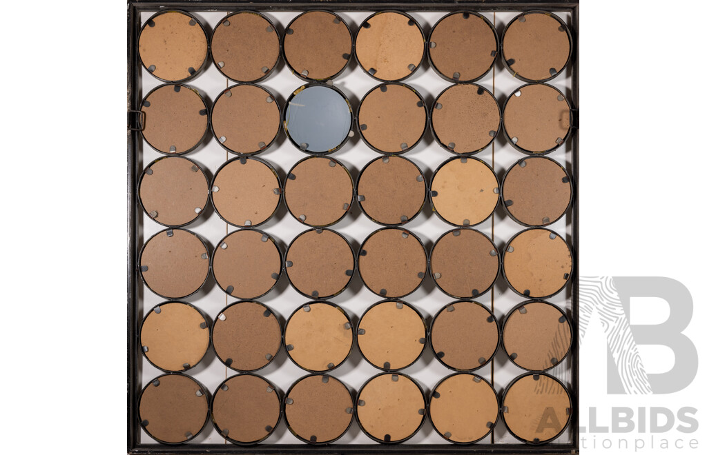 Unique Mid Century Style Bubble Mirror in Style of Verner Panton (Danish, 1926-1998), Metal & Mirror, 106 x 106 cm