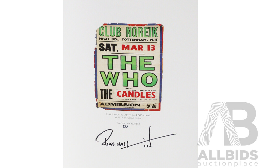 Limited Edition 881 of 1500, Signed by Ross Halfin, 'The Who: Maximum Who', Genesis Publications, 2002, Quarter Leather Bound Hard Cover in Slip Case
