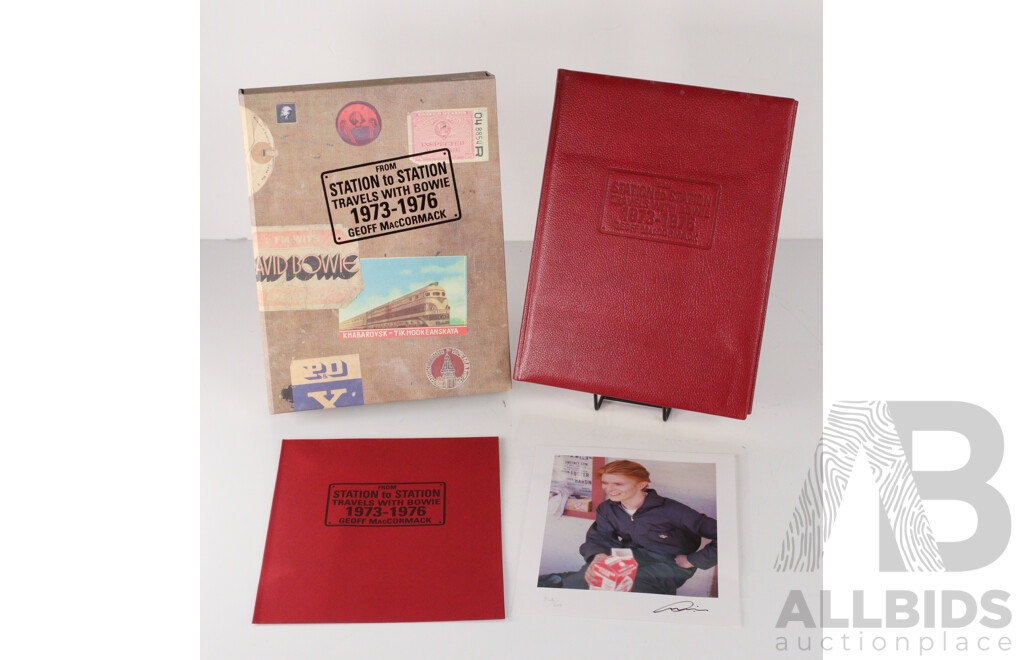 Limited Edition 242 of 2000, Signed by David Bowie,  'From Station to Station: Travels with David Bowie 1973-1976', by Geoff MacCormack, Genesis Publications, 2002, Hard Cover in Solander Case