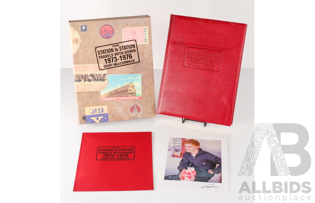 Limited Edition 242 of 2000, Signed by David Bowie,  'From Station to Station: Travels with David Bowie 1973-1976', by Geoff MacCormack, Genesis Publications, 2002, Hard Cover in Solander Case