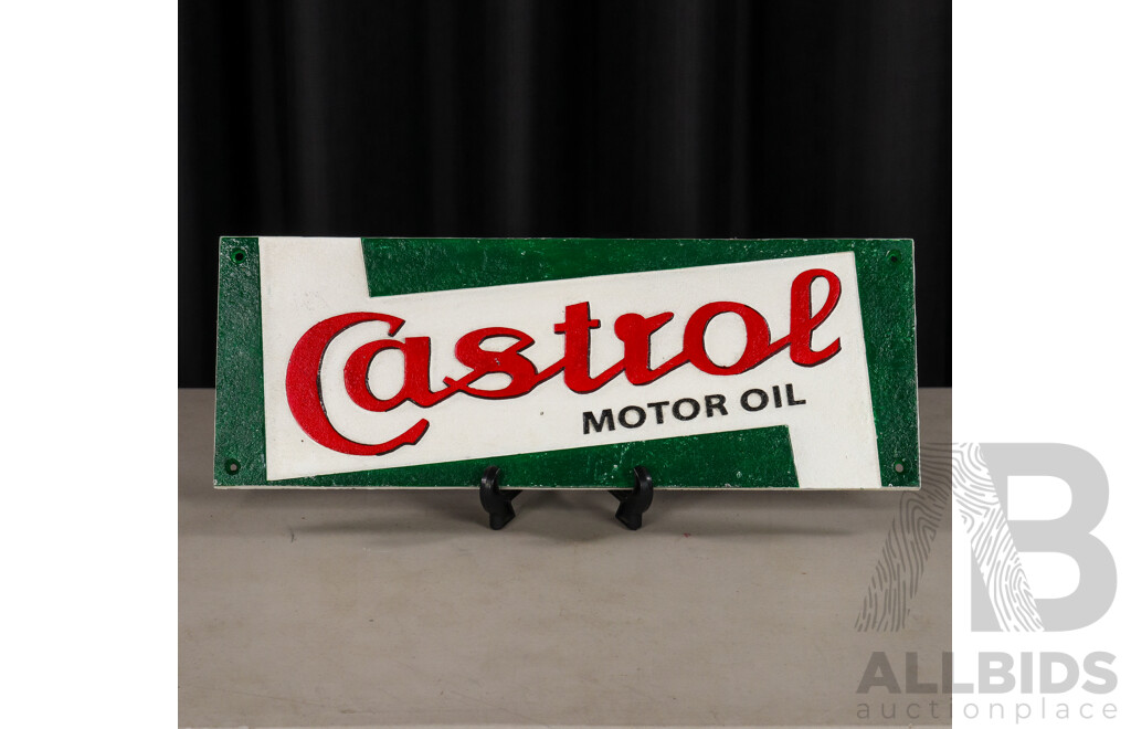 Reproduction Cast Iron Castrol Sign