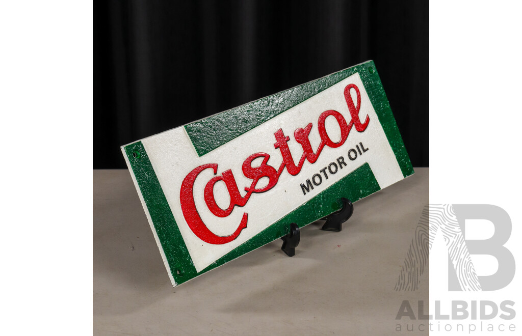 Reproduction Cast Iron Castrol Sign