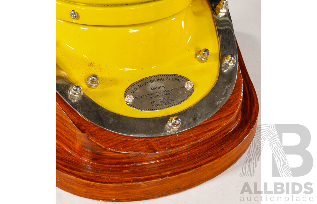 Small Reproduction Diver Helmet in Timber Stand