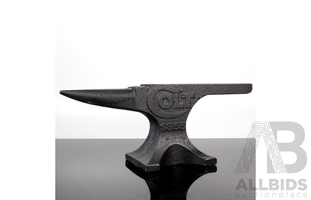 Reproduction Cast Iron Anvil Marked Colt 1855