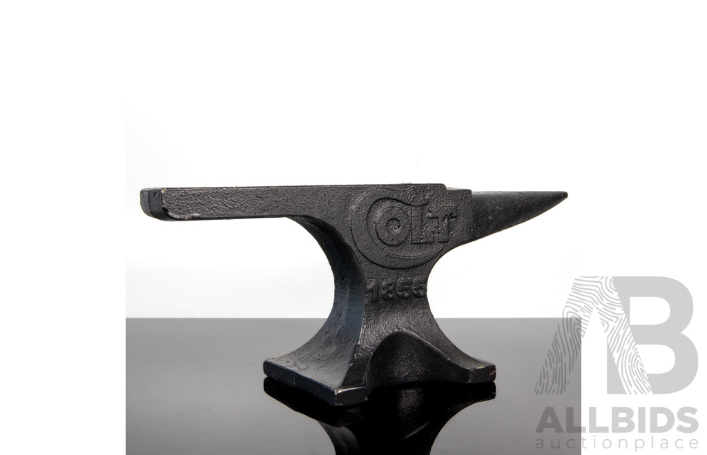Reproduction Cast Iron Anvil Marked Colt 1855
