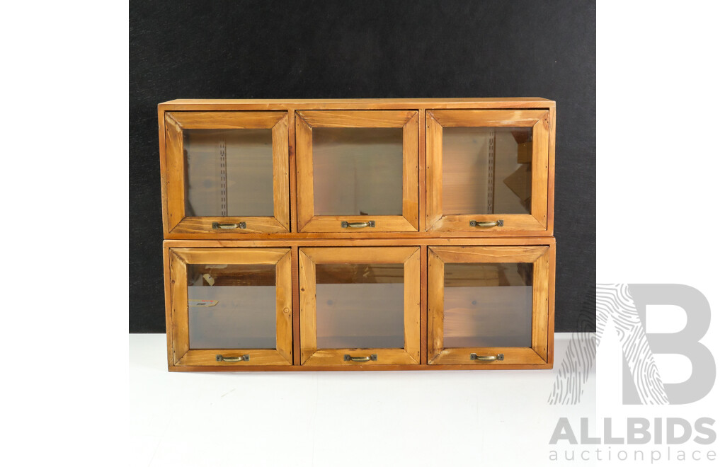 Pair of Wall Mount Three Drawer Spice Chests