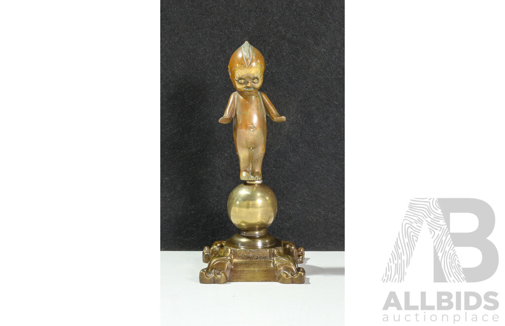 Small Reproduction Cast Brass Cupie Statue