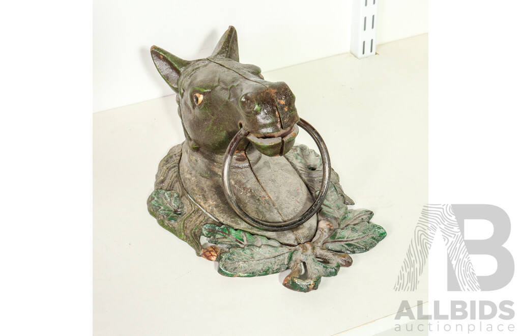 Cast Iron Horse Head Hitching Post - Wall Mount