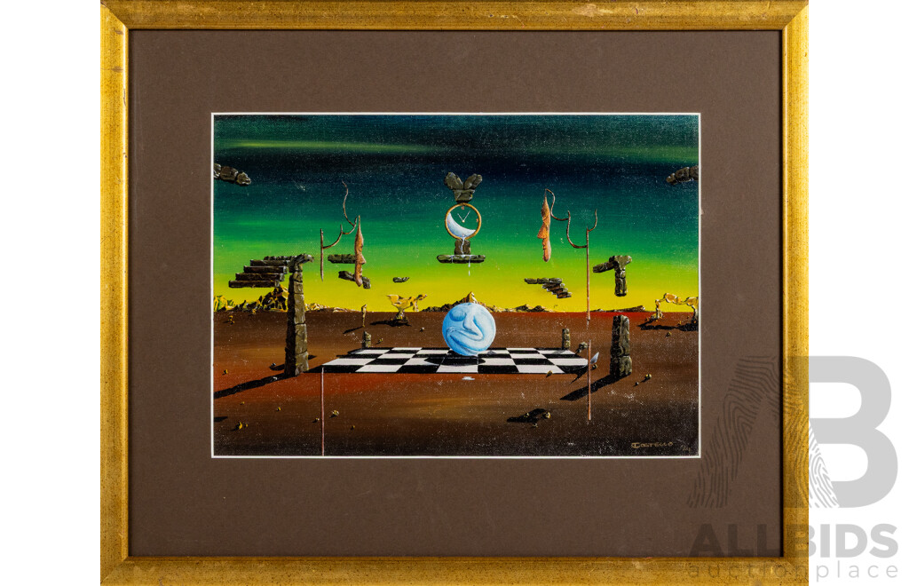 Costello, (20th Century) Dali Redux, Original Oil on Canvas Board, 42 x 51 cm (frame)