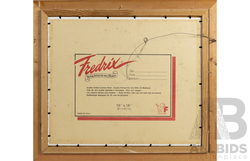 Wykeham Perry, (20th Century, Australian, 1936-2021), Camping by the Water, Vintage Oil on Board, 48 x 55 cm (frame)