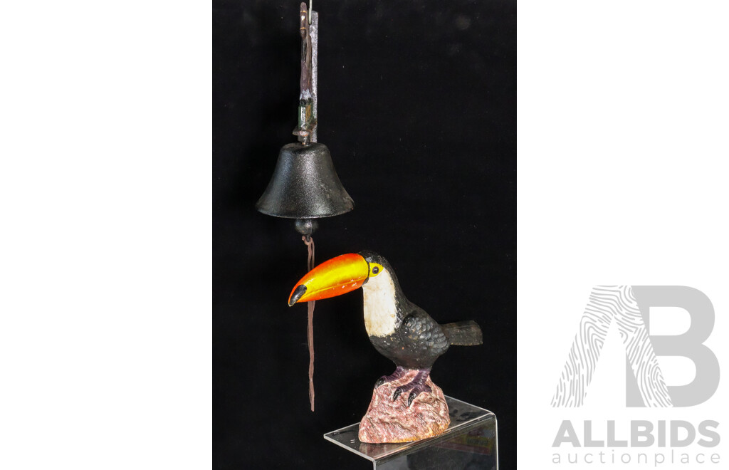 Cast Iron Welcome Bell with Cast Iron Toucan