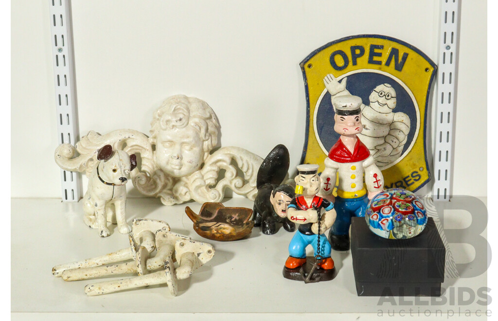 Mixed Cast Iron Figurines, Mounts and More
