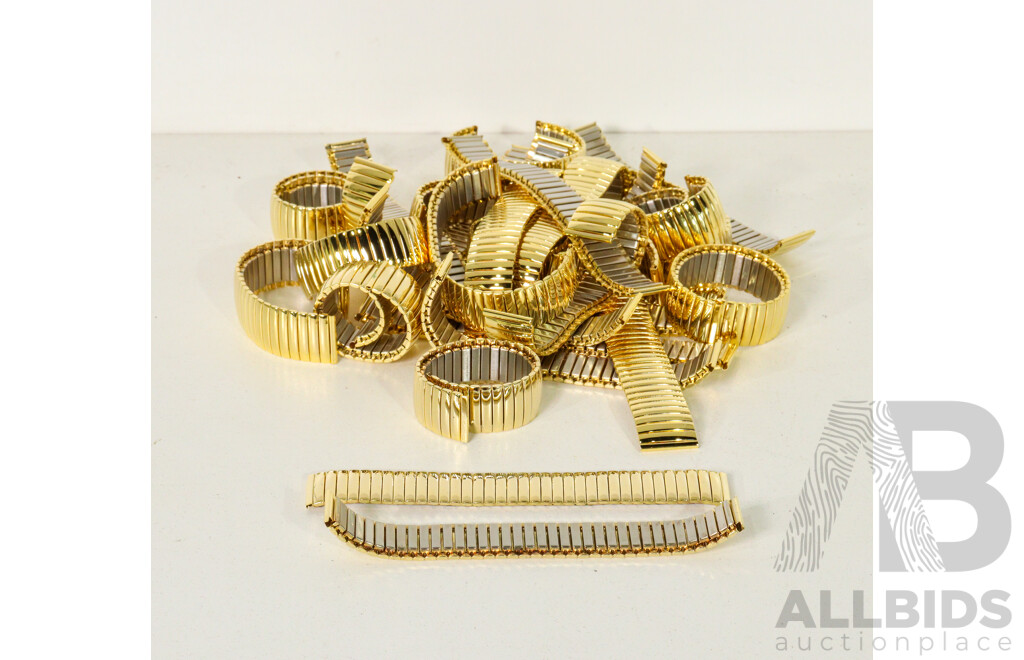 Bulk Lot of 30 Gold-Coloured Stainless Steel Watch Bands