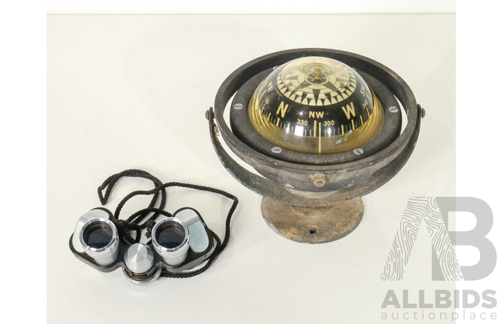 Vintage Airguide Compass with Atlas Binoculars 7x18